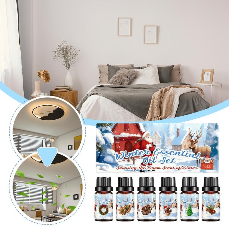 Winter Scented Oils Set – 6x10ml Premium Fragrance Oils for Diffuser, Candle & Soap Making, Christmas Aromatherapy Gift in Elegant Keepsake Box for Home, Holidays, Friends & Family - Image 2